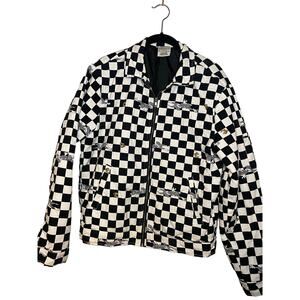 Vintage Tom & Jerry lightweight zip up jacket coat S checkerboard cartoon bomber